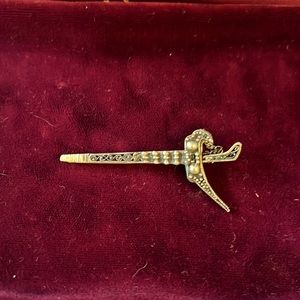 Vintage silver sword tie clip